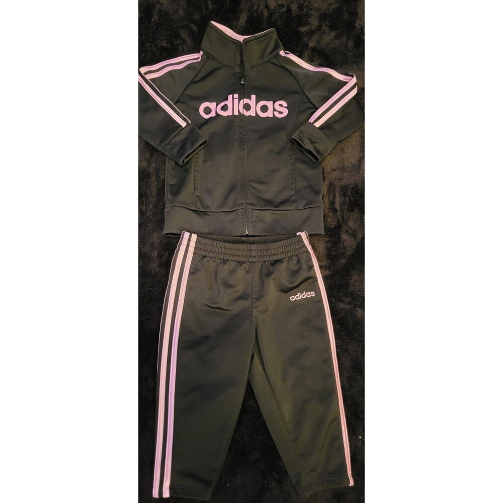 Adidas Track Suit Girls Size 12 Months Athletic Pants Zip Up Jacket